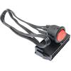 SQXBK Alimentatore ATX PSU femmina a 24 pin con interruttore on/off, ponticello con cavo intrecciato e luce rossa