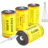ENEGON Confezione da 4 Batterie Ricaricabili D - 9250 mWh agli Ioni di Litio D 1,5 V LR20 con Cavo USB-C (Ricarica 5V), per Auto Giocattolo Telecomandate, Lampade da Campeggio, Luci LED Portatili