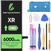 LL Trader Batteria per iPhone XR, 6000mAh Batteria ai polimeri di litio ad alta capacità con strumenti di riparazione 2025B