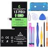 LL TRADER Batteria per iPhone 13 Pro, batteria agli ad alta capacità da 5000 mAh con kit di riparazione 2026