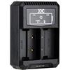 JJC Caricabatterie Dual Slot USB e USB-C (Tipo C) QC3.0 per Fujifilm GFX100 GFX50S Fotocamere GFX50R Compatibili con Batteria Ricaricabile Agli ioni di Litio Fuji NP-T125
