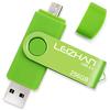 LEIZHAN PenDrive 256GB Chiavetta USB Memoria Stick OTG(On the Go) 2 in 1(Micro USB & USB 2.0) Flash Drive Supporto Telefono Android Tablet PC Verde