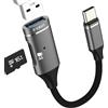 zoyuzan Adattatore USB C OTG 3.0 cavo USB a Micro SD Card Reader Stick lettore di schede da femmina a fotocamera da telefono cellulare per iPhone 17 16 15 Pro Max per Apple MacBook Thunderbolt TF scheda di