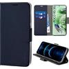 N NEWTOP Cover Compatibile con REDMI NOTE 12 5G - POCO X5 5G, HQ Lateral Custodia Libro Flip Chiusura Magnetica Portafoglio Simil Pelle Stand Protezione Completa Case TPU Anti Urto Guscio (Blu)