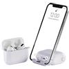 BelTech AirStand - Custodia per AirPods Pro con supporto invisibile per il telefono, compatibile con AirPods Pro, custodia antiurto TPU e PC a protezione totale con moschettone portachiavi (Bianca)
