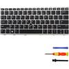 LIAN MO Tastiera di ricambio argentata con retroilluminazione, per HP EliteBook 830 G5 836 G5 730 G5 735 G5 735 G6 (inglese americano, retroilluminata)