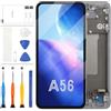 LADYSON Schermo LCD OLED per Samsung Galaxy A56, display LCD per Samsung Galaxy A56 5G A566, SM-A566B, A566E, A566B/DS, kit di ricambio per touch screen LCD (telaio nero da 6,7, con impronte digitali)