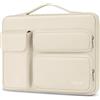 MOSISO 13.3 pollici Custodia Laptop Porta, 13-13.3 pollici Borsa PC Compatibile con MacBook Air/Pro 13 / Pro 14, HP Dell ASUS Lenovo, Lato Aperto Borse con 2 Alzato & 1 Tasche Patta, Sabbia