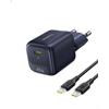 Baseus Enerfill Caricatore USB C 45W GaN con Cavo 1m, Alimentatore Fast Charging PPS PD, Caricabatterie USB C per Samsung Galaxy S25 Ultra/S24, iPhone 17/16/15 Pro Max, iPad, MacBook, Google Pixel