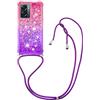 YAMCCCSE Custodia per Oppo A57 4G/Oppo A57S 4G/Oppo A77 5G con Cordino, Glitter Bling Liquido Cover Sparkly TPU Silicone Protettivo Morbido Brillantini Quicksand Cellulare Custodie con Cordoncino Case