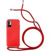 Max Power Digital Cover per Cellulare in Corda Xiaomi Redmi Note 10 Pro Custodia in Morbido Silicone con Cordino - Possibilità di Appenderla al Collo (Xiaomi Redmi Note 10 Pro, Rosso)