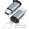 leizhan Adattatore da femmina Lightning a maschio USB-C (confezione da 2), adattatore USB C Lightning, adattatore di trasferimento dati per iPhone serie 16 e 15, MacBook, non funziona con Audio/OTG - Grigio