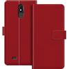 ESACMOT Custodia Portafoglio in Pelle Compatibile con Brondi Amico Vero 4G Flip Cover con Porta Carte e Supporto, Chiusura Magnetica, Custodia Folio Antiurto (Rosso)