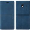 OKZone Cover per Samsung Galaxy J7 2017 / J730, Cover a Libro Samsung J7 2017 / J730, Custodia in Pelle Magnetica [Portafoglio] Custodia Silicone TPU Antiurto,Funzione Supporto Slot Schede (Blu)