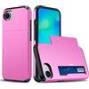 FERLAN Compatibile con Cover Portafoglio per iPhone 16E/iPhone 17E,con Porta Carte,TPU Bumper Silicone Slot Nascosto Scorrevole (Rosa)