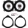 IPNOSIS Kit 2 Casse Anteriori Da 13 Cm ALPINE Per Fiat Fiorino (225) E Per Fiat Qubo (225) Dal 2008 Con 2 Supporti Anteriori E 2 Connettori
