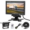 CICMOD Telecamera Retromarcia con Monitor LCD 7 Pollici 4pin Telecamera Posteriore Impermeabile Kit 12V 24V Universel per Camper Camion Rimorchi Bus