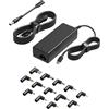 SLRIOYS 100W USB C Universale Portatile 15 Punta Compatibile Con HP Dell Lenovo Acer Asus Toshiba Samsung MacBook IBM Sony LG Fujitsu MSI Medion Google Chromebook Tablet Alimentatore Adattatore