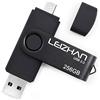 LEIZHAN PenDrive 256GB Chiavetta USB Memoria Stick OTG(On the Go) 2 in 1(Micro USB & USB 2.0) Flash Drive Supporto Telefono Android Tablet PC Nero