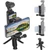 HAFOKO Osmo Pocket 3 Supporto per telefono+Osmo Pocket 3 Treppiedi, Davanti Smartphone Staffa Montare con 1/4 Vite Adattatore Compatibile con DJI Osmo Pocket 3 Espansione Accessori