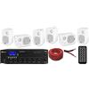 Compaq IMPIANTO AUDIO FILODIFFUSIONE LOCALI 100Watt+6 Altoparlanti+Bluetooth+100Mt Cavo