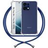 ANFAIRLACE Cover Cordino Compatibile con Oppo A6 Pro 5G, Custodia Trasparente TPU Morbido Silicone Laccio Chiaro Case, Blu
