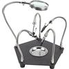 Aramox Supporto per Saldatura Supporto per PCB in Acciaio Legato con Lente d'ingrandimento Clip a Collo di Cigno da 360 Gradi Base Stabile e Piastra di Ricambio per Lavori di Riparazione di Saldatura