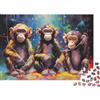 MZLPRWGQKTFD Tre Scimmie Sfondo Colorato Puzzle 1000 Pezzi Puzzle per Adulti Rilassante Arredo Casa Famiglia 70x50cm/1000pcs