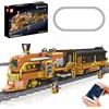 Mould King 12046 Steampunk Train Building Kit, 1954-Piece RC Locomotiva Modello con APP & Telecomando, treno motorizzato a vapore con binari, set di montaggio display ingegneristico