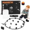 CHANGYUE Gioco di scacchi magnetico da tavolo, set strategico con corda, interattivo per bambini e adulti (nero) (A)