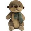 EPRHAY 26 cm, super morbido, simpatico animale animato, con sciarpa lavorata a maglia, dolce e morbido compagno, decorazione perfetta