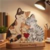 Drawelry Festa della Mamma Puzzle Famiglia Legno Personalizzato, Puzzle Legno Famiglia Personalizzato Animali con 2-10 nomi, Compleanno Natale Anniversario Decorazioni Casa (Gatto colorato)