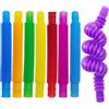 Steemjoey 8 Pezzi Mini Tubi Pop Giocattolo, Giocattoli Sensoriali Elastico Multicolore Pop Tubes, Allungabili Gioco per Bambini, per Alleviare Lo Stress e l'ansia Adulti Regali Natale Compleanno