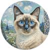 OJASDBDJE Siamese 1000 Pezzi Jigsaw Pet Cat Forma Rotonda Puzzle Per Lei O Lui Giochi Da Tavolo Arte Ecofriendly 1000pcs (67.5x67.5cm)