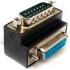 System-S DB15 Adattatore DSUB 15 pin maschio a femmina 90° angolo vite cavo nero