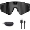 Generico Occhiali da Sole Action Camera, 4K HD, Smart Glasses con Registrazione Video e Audio, Mini Action Camera Indossabile per Ciclismo e Attività Outdoor (Black-2,32G)