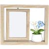 DFGBAPKBL Girevole Cornici Cornice for foto girevole su entrambi i lati in materiale di legno con fiori e piante in vaso for visualizzare da 6 pollici(Color 5)