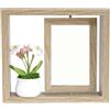 DFGBAPKBL Girevole Cornici Cornice for foto girevole su entrambi i lati in materiale di legno con fiori e piante in vaso for visualizzare da 6 pollici(Color 4)