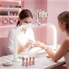Adonafy Lampada da Tavolo Per Unghie: 29in Lampada per Unghie da Tavolo per Principianti - 3 Modalità Colore e 10 Livelli di Luminosità Luce per Unghie per Casa e Salone Cosmetici - Bianco