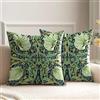HUASHUZI Copri Cuscini William Morris 45x45cm Decorazioni Foglia Verde Motivo Doppio Lato Set di 2 Federe per Cuscini Arredamento Casa per Divano Panca Divano