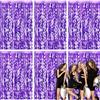 Shyllin 6x Tende Metalliche per Feste, 1 m x 2 m: Tenda Compleanno Scintillante per Compleanni, Matrimoni, Natale e Spettacoli Teatrali (Viola)
