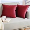 Blumtal Set di 2 Federe Cuscini Divano 45x45 cm in Velluto, con Chiusura Lampo Invisibile, Eleganti Copricuscini Divano in Morbido Velluto,Taglia 45 x 45, Rosso Vino