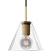 S-Cevada Lampadario a Sospensione in Ottone Antico con Paralume in Vetro, Lampada a Sospensione a Soffitto Industriale Retrò per Cucina Sala da pranzo Camera da letto (Imbuto)