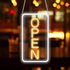 BORDEAG Pannello Neon Open - Led Open Sign - Pannello Lumino USB 5V Acrilico Trasparente per Negozio, Café, Bar, Salon, Store, Club - 18.8x38cm, Alimentazione USB, Efficenza Energetica, Multiplo Utilizzo