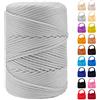 LEREATI Cordino per Borse Uncinetto, Corda Macrame 3mm x 170m Corda in Poliestere Filo Macrame, Macramè Filo Cordoncino per Borse a Uncinetto, Fai Da Te, Regalo per Maglieria (Bianco Grigio Chiaro)