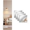 Snowdool Specchi Adesivi da Parete senza Cornice 35x29cm, 4 Pezzi Piastrelle a Specchio Autoadesive per Palestra Casa, Bagno, Camera da Letto & Decorazione Murale