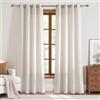 PONY DANCE Tende Lino Semitrasparenti per Salotto Eleganti Decorazione Spesse Linen Curtains con Anelli in Bronzo Tende Camera da Letto Moderna 2 Pezzi 140x220 CM, Crema