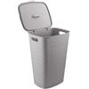 CURVER Softex - Portabiancheria da 56 l, design elegante, leggero, impilabile e pratico, 70% riciclato, dimensioni spaziose 59 x 43 x 34 cm, colore: tortora