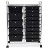 GIANTEX Carrelli Porta Oggetti, con 10+5 Cassetti Impilabili, 2 Ruote Bloccabili, Braccioli Metallici, Portabile e Pratico, per Ufficio, Studio, Cucina,Bagno, 5 Colori Disponibili, 62,5x37x87 cm