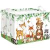 HUUMONSS Grande Cesta Porta Biancheria Simpatici Animali della Giungla Pieghevole Cestini Portaoggetti Giocattoli Vestiti per Bambino Cesta Indumenti Sporchi per Bagno,Orso,36L